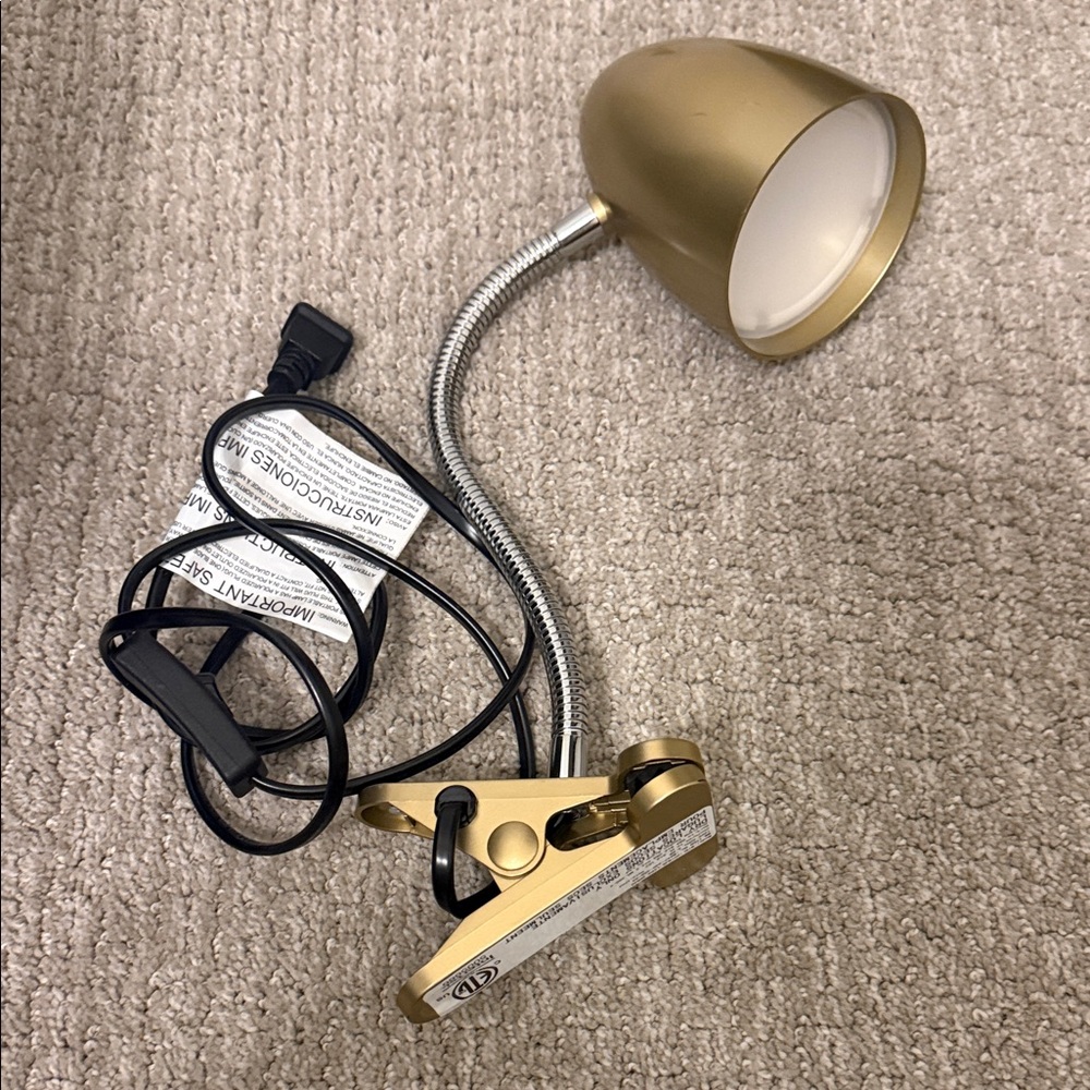 Gold Clip-On Lamp